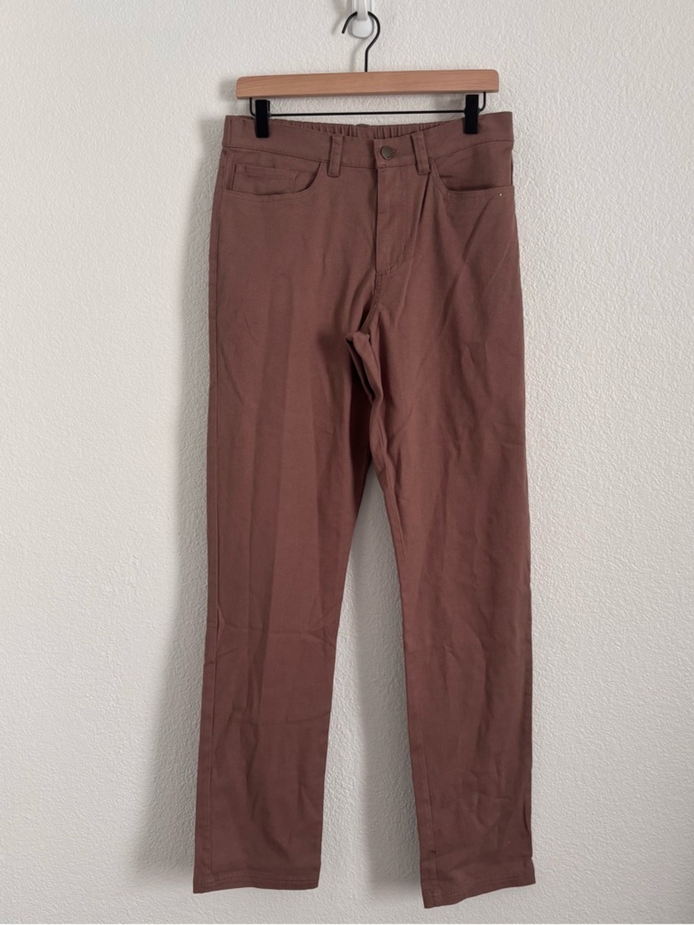 NWT Pact Men's Size Medium Brown Organic Cotton Stretch Twill 5-Pocket Pant